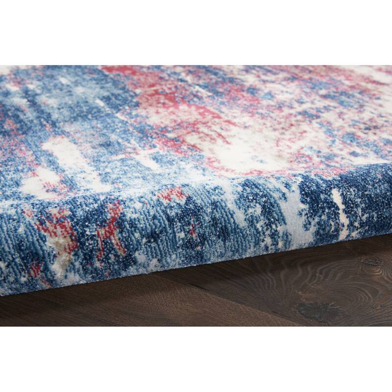 Hixem Power Loomed Abstract Modern Non Skid Area Rug By HomeRoots - 120' X '96' X '0.5