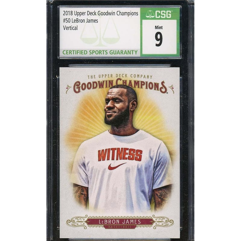 LeBron James 2018 Upper Deck Goodwin Champions Card #50 Graded CSG 9 - 8'6" x 11'6"