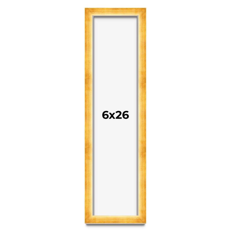 6x26 Shadow Box Frame Gold | 1.625 Inches Deep Real Wood Traditional
