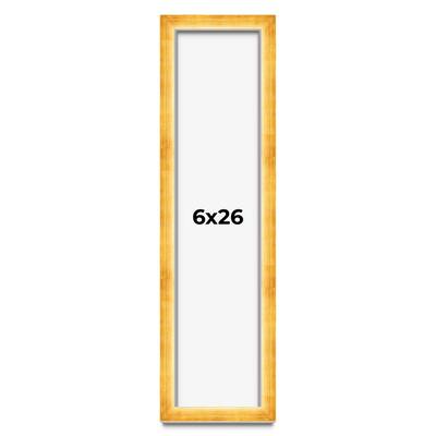 6x26 Shadow Box Frame Gold | 1.625 Inches Deep Real Wood Traditional