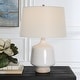 preview thumbnail 2 of 5, Uttermost Opal Gloss White Table Lamp - 25"H, Shade 11"H x 17"Dia.