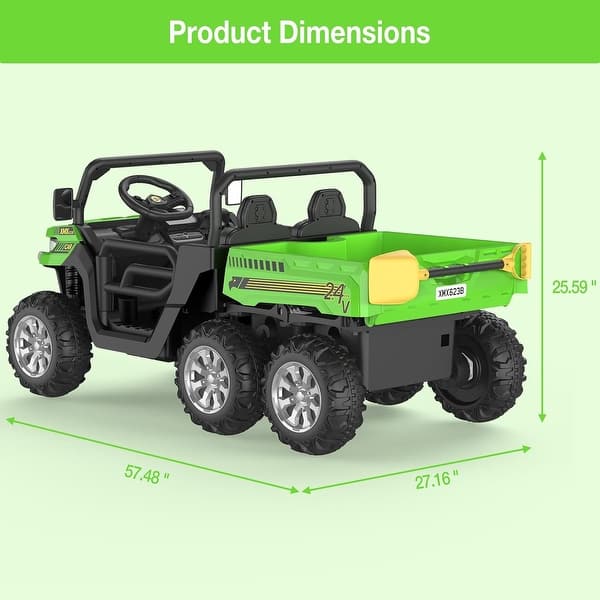 dimension image slide 1 of 4, Ride On Dump Truck for Kids Ride On Car with Remote Control Electric UTV Vehicles