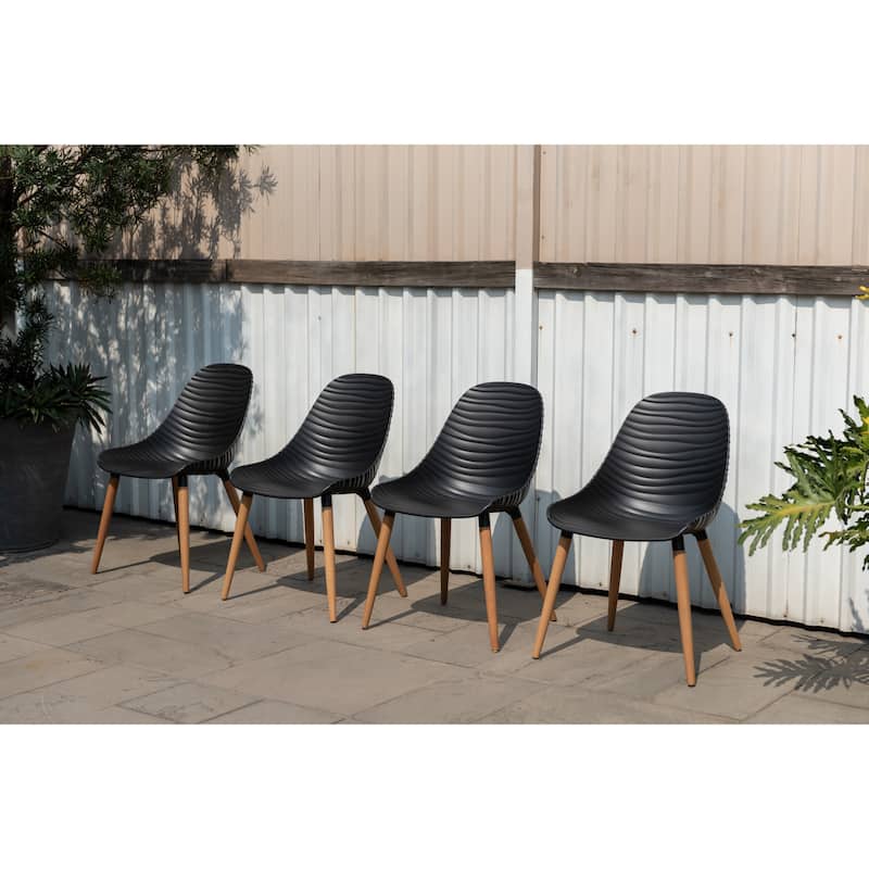 Amazonia Pethersen FSC Certified Outdoor Patio Dining Chairs - 4pc - Light Wood