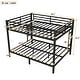 preview thumbnail 3 of 9, Black Queen over Queen Size Metal Bunk Bed for Teens