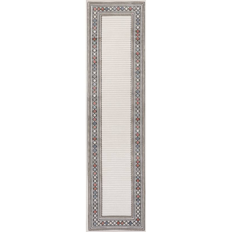 JONATHAN Y Star Abstract Swirl Area Rug - 2 X 8 - Ivory/Beige