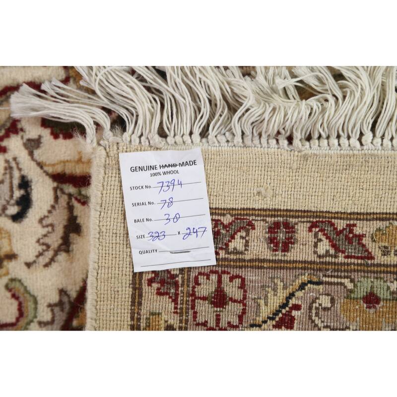 Vegetable Dye Floral Oriental Kashan Wool/ Silk Area Rug Hand-knotted - 8'1" x 10'8"