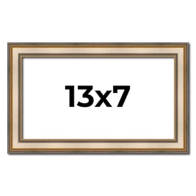 13x7 Frame Gold Solid Wood Shadow Box Width 1.5 Inches | Interior Frame Depth 2 3/8 Inches