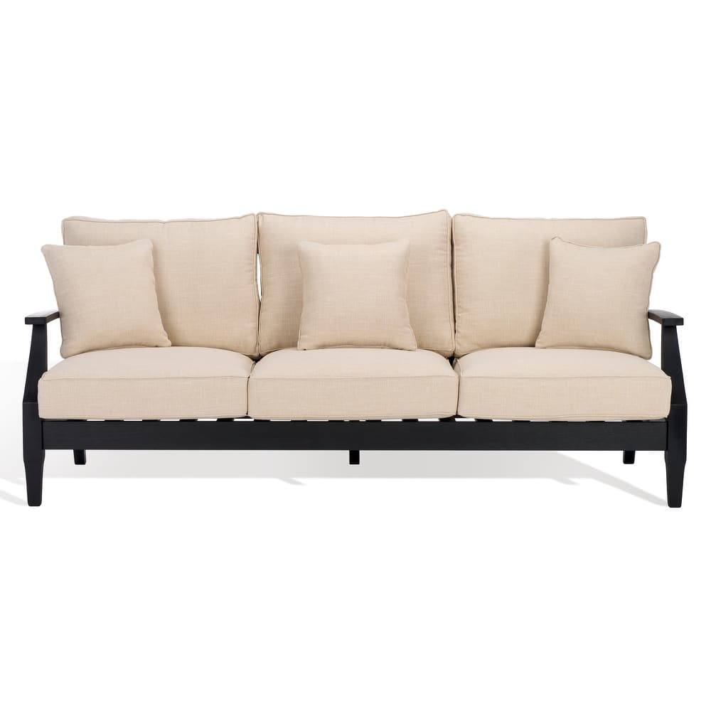 SAFAVIEH Couture Martinique Wood Patio Sofa - 82"W x 35"D x 32"H
