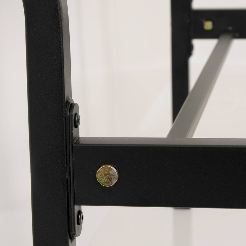 Twin Bed Frame Metal & Wood Style - Rustic Bed with Storage & Sturdy Base