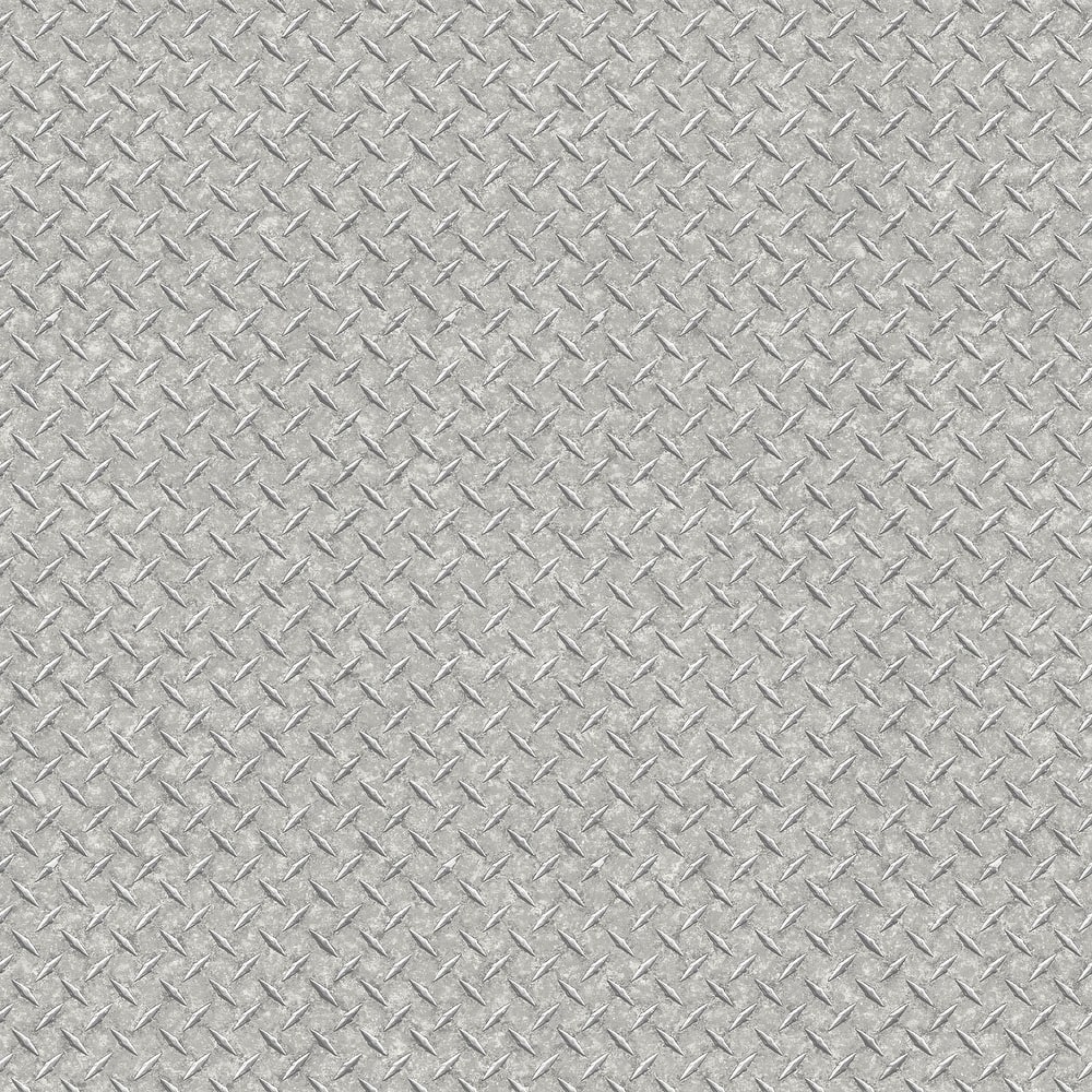 Galerie Wallcoverings Nostalgie Collection Diamond Plate Non-woven Metallic Wallpaper Roll