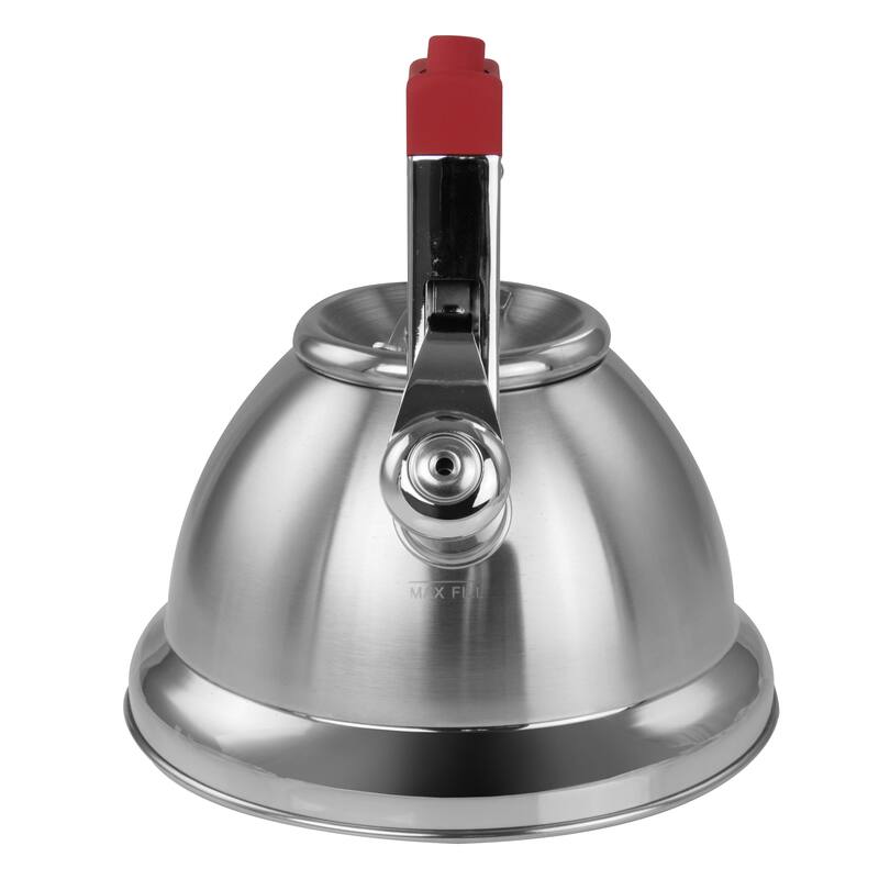 1.8 quart Stainless Steel Ergonomic Handle Wide Base Whistling Tea Kettle