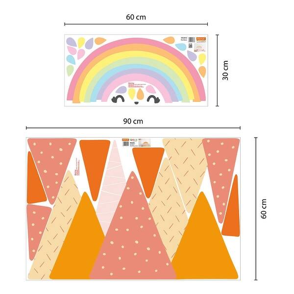 dimension image slide 0 of 2, Walplus Cute Rainbow Mountains Children Kids Wall Stickers Nursery Décor