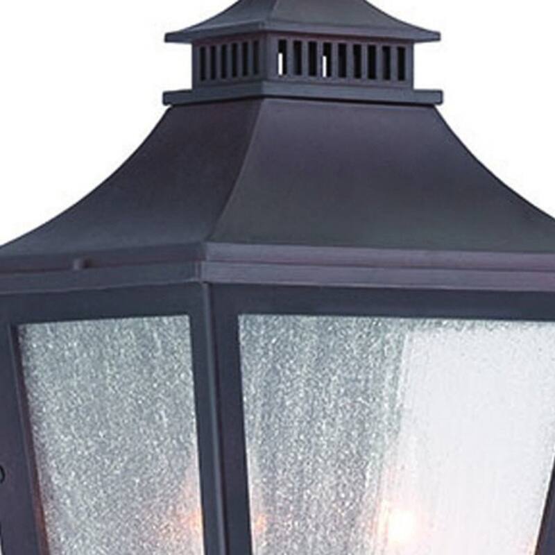 Antique Brass Glass Flush Mount Wall Light with Steel Accents 2-Light - 7” x 9” x 14.5” (D x W x H)