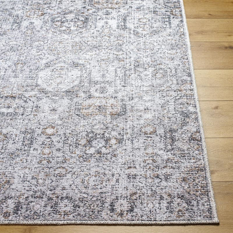 Livabliss Traditional Vinny Diamond Washable Area Rug
