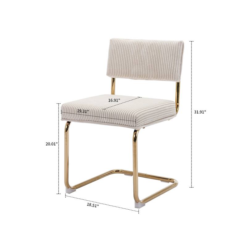 Contemporary Stylish Set of 2 Upholstered Dining Chairs with Non-Slip Foot Pads