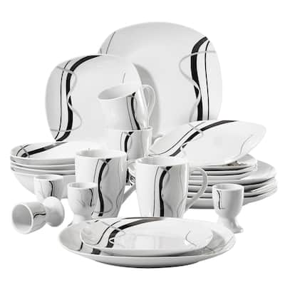 VEWEET Fiona 20-Piece Ceramic Dinner Set, Service for 4