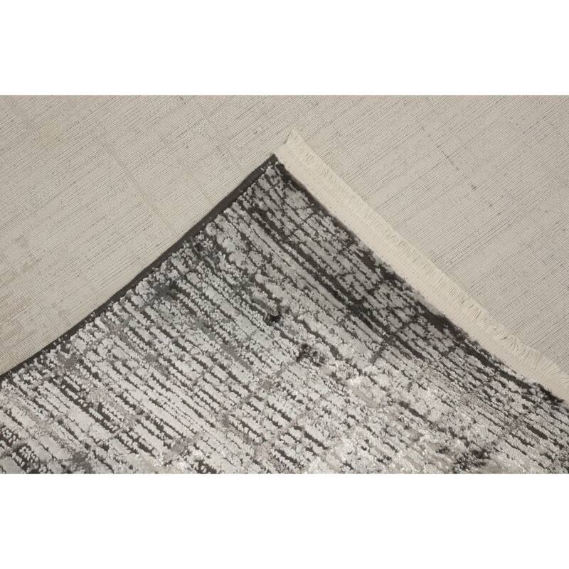 Machine Made Oriental Polyester Carpet Modern Geometric Beige & Ivories Modern Area Rug - 7' 7'' X 4' 10''