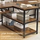 preview thumbnail 51 of 50, Two Person Double Computer Desk LED Gaming Desk 2 Storage Shelves
