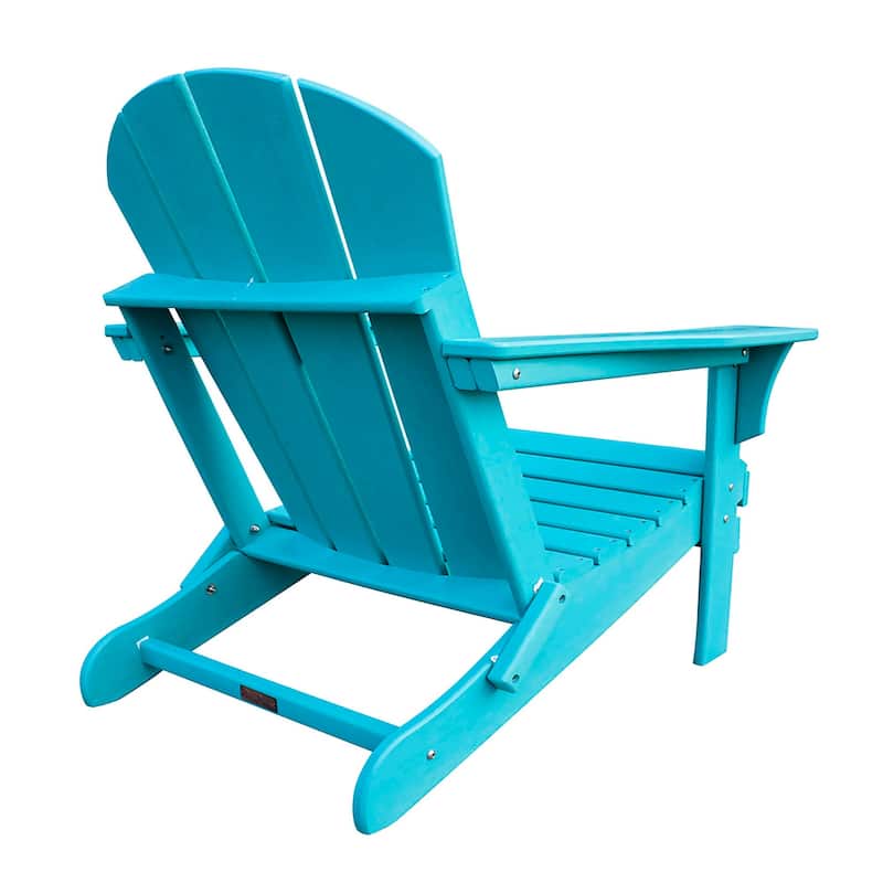 Panama Jack Polyresin Folding Teal Adirondack Chair - 30"L x 32"W x 36"H