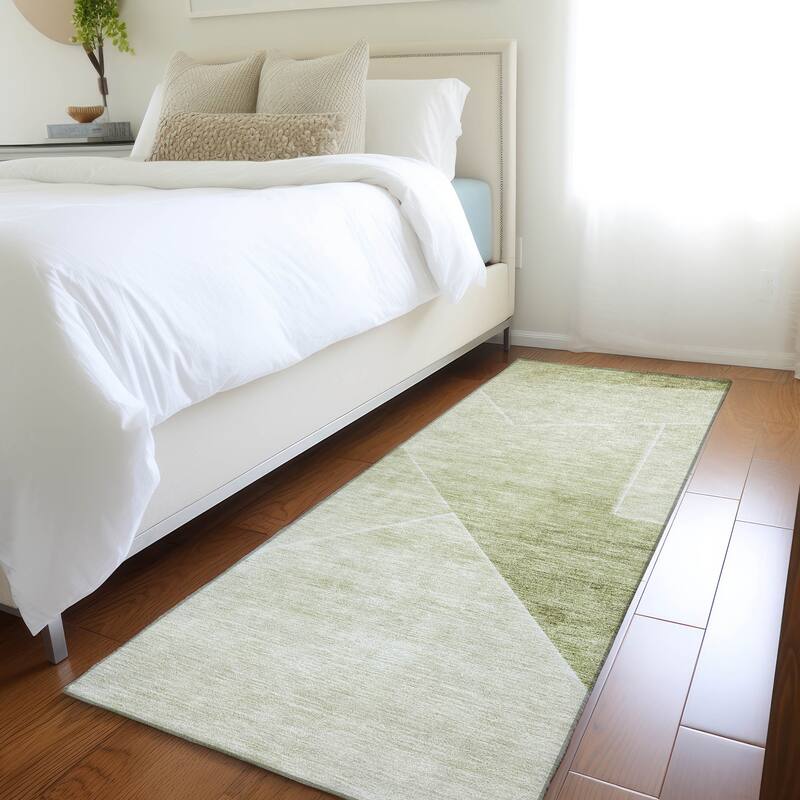 Machine Washable Indoor/ Outdoor Chantille Contemporary Abstract Rug