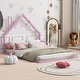 preview thumbnail 11 of 25, Metal Floor Bed with House-shaped Headboard and Fence for Boys and Girls