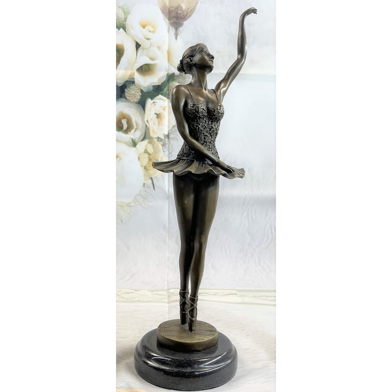 Prima Ballerina Ballet Dancer Girl Bronze Figure Statue Sculpture 16 Inches X 9 Inches