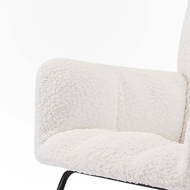 Upholstered Rocking Chair with High Backrest