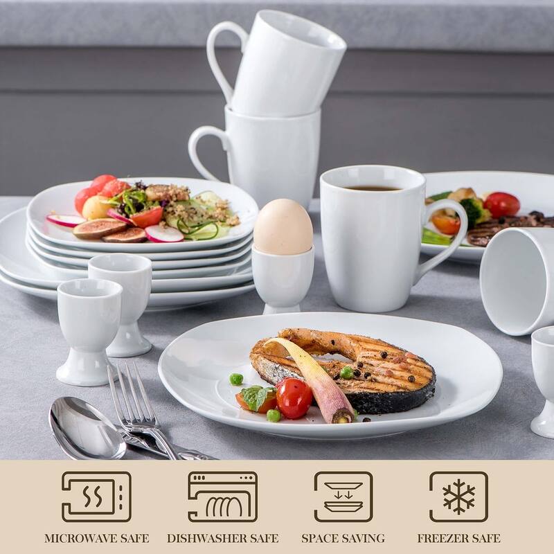MALACASA Porcelain Modern Dinnerware Set