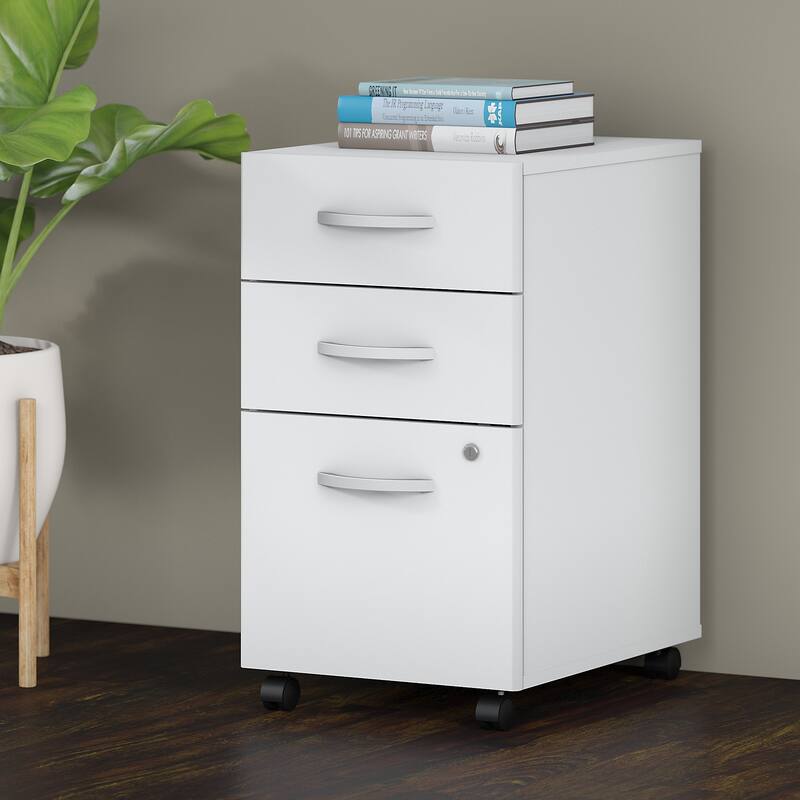 Bush Business Furniture Studio C 3 Drawer Storage File Cabinet - White