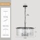 preview thumbnail 22 of 46, 5-Light Modern Candlestick Hanging Linear Chandelier Lighting with Glass Sheet for Kitchen Island