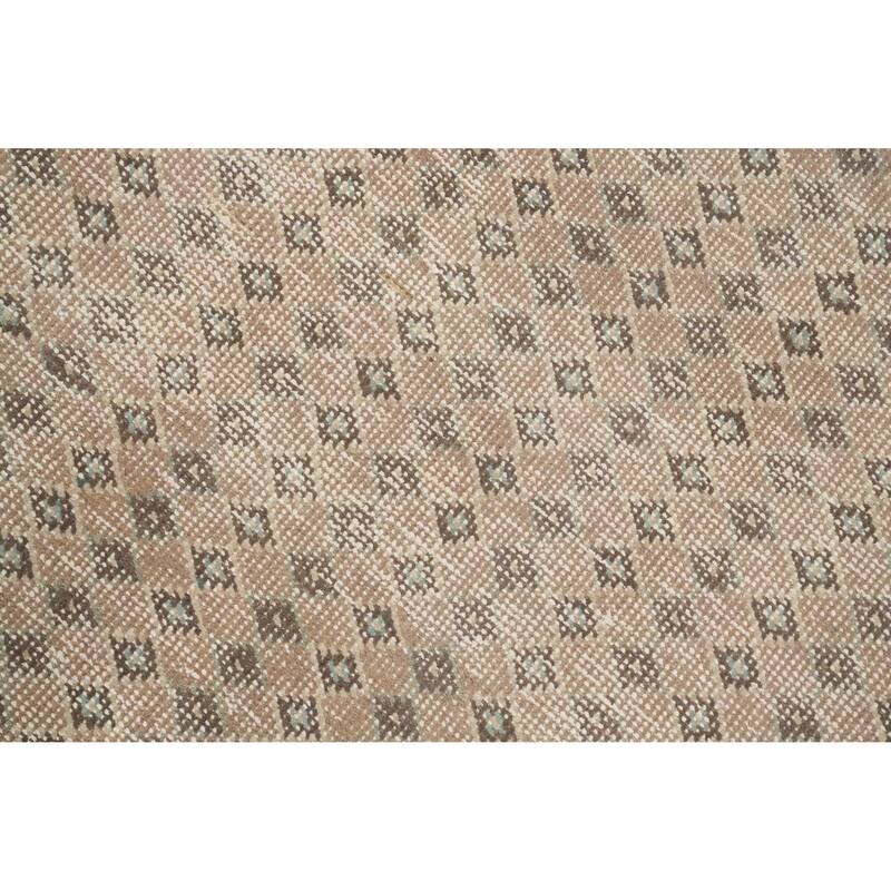 Hand Knotted Oriental 100% Wool Carpet Traditional Geometric Brown Botemir Area Rug - 4' 7'' X 3' 2''