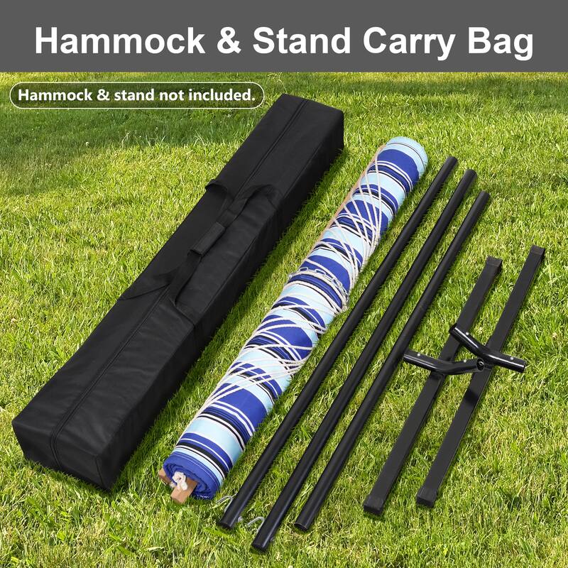 57" Extra-Large Hammock & Stand Storage Bag – Water-Resistant Oxford Tote with Zippers & Handles (Black 57 inch)