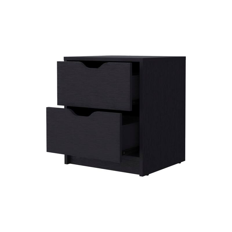 2-Drawer Nightstand with Ergonomic Design