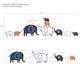 preview thumbnail 2 of 2, Lambs & Ivy Playful Elephant Blue/White/Caramel Nursery Wall Decals/Stickers
