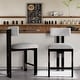 preview thumbnail 2 of 23, Christopher Knight Home - Ava Stylish Upholstered Round Counter stool with Low Back (Set of 2) - 21''L x 20''W x 38''H Black+Gray