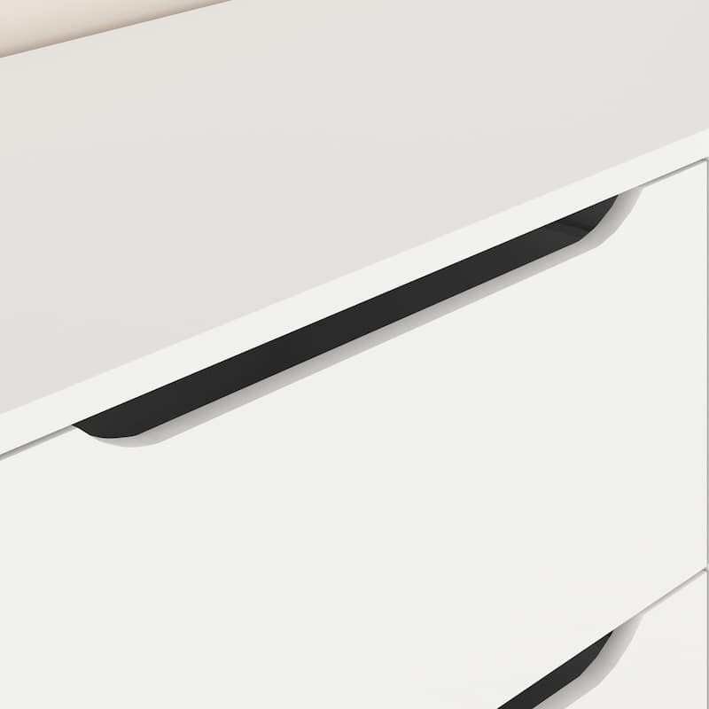 9 Drawer Dresser for Bedroom with Deep Drawers, Large Floor Wood Dressers & Chest of Drawers, Modern White Long Dressers