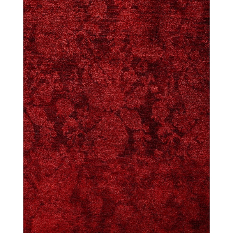 Overdyed, One-of-a-Kind Hand-Knotted Area Rug - Red - 12' 1" x 16' 4"