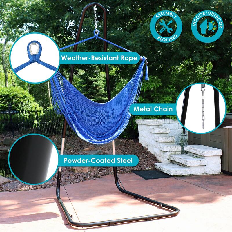 Sunnydaze Caribbean Extra Large Hammock Chair & Adjustable Stand