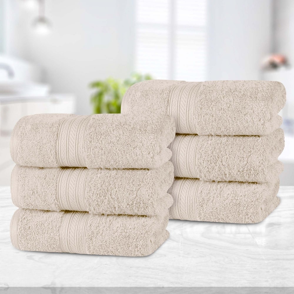 Superior Atlas Cotton Plush Absorbent Heavyweight Hand Towel Set of 6