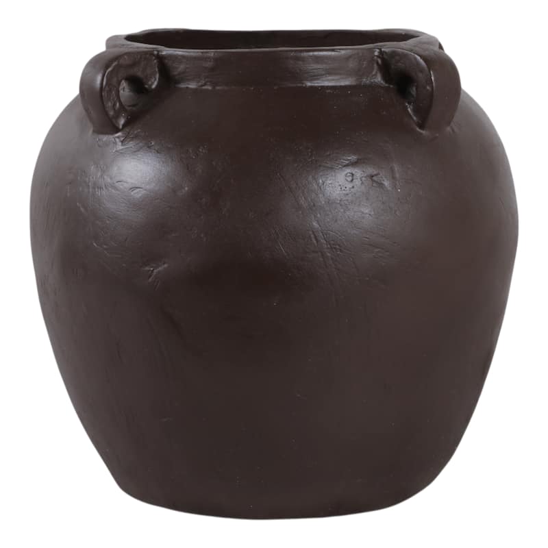 Pottery Terracotta Vase Handmade Handles Rustic Amphora Accent Vessel