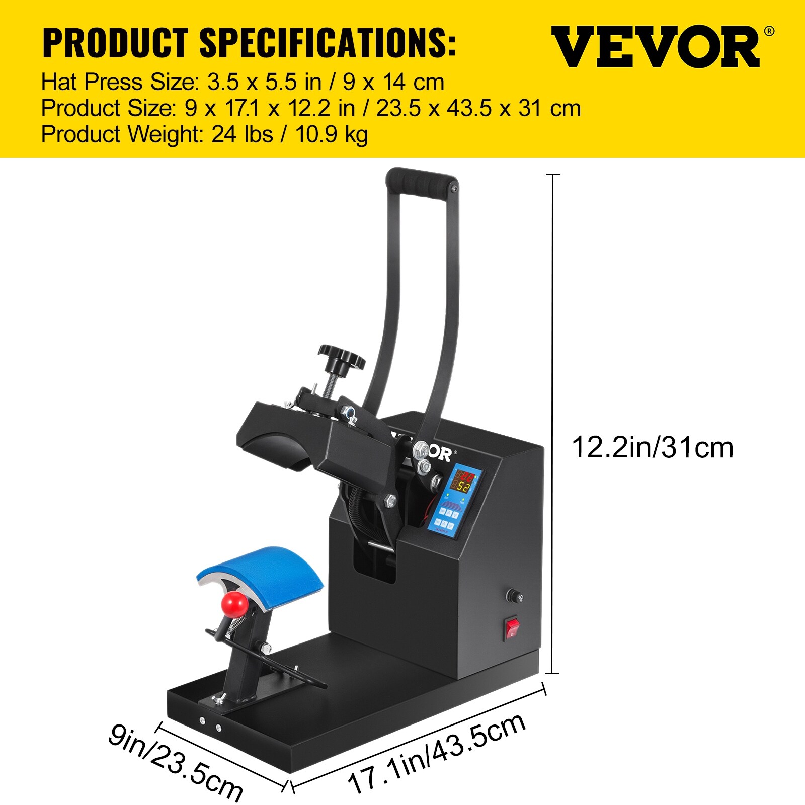 VEVOR Hat Press 3.5 x 5.5 Cap Heat Press Machine Transfer Sublimation  Machine DIY - 3.5 x 5.5 in - On Sale - Bed Bath & Beyond - 38052533