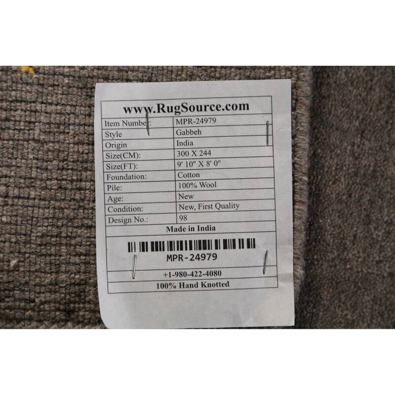 Tribal Gabbeh Indian Area Rug Handmade Bedroom Wool Carpet - 8'0" x 9'10"