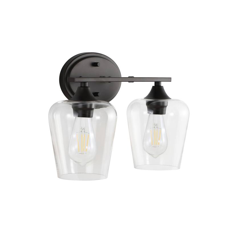 Iron/Seeded Glass LED Vanity Light, by JONATHAN Y