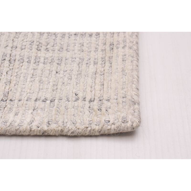 ECARPETGALLERY Hand Loomed Shimmer White Viscose Rug - 7'11 x 9'10