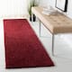 SAFAVIEH August Shag Solid 1.2-inch Thick Area Rug - 2'3" x 8' Runner - Burgundy