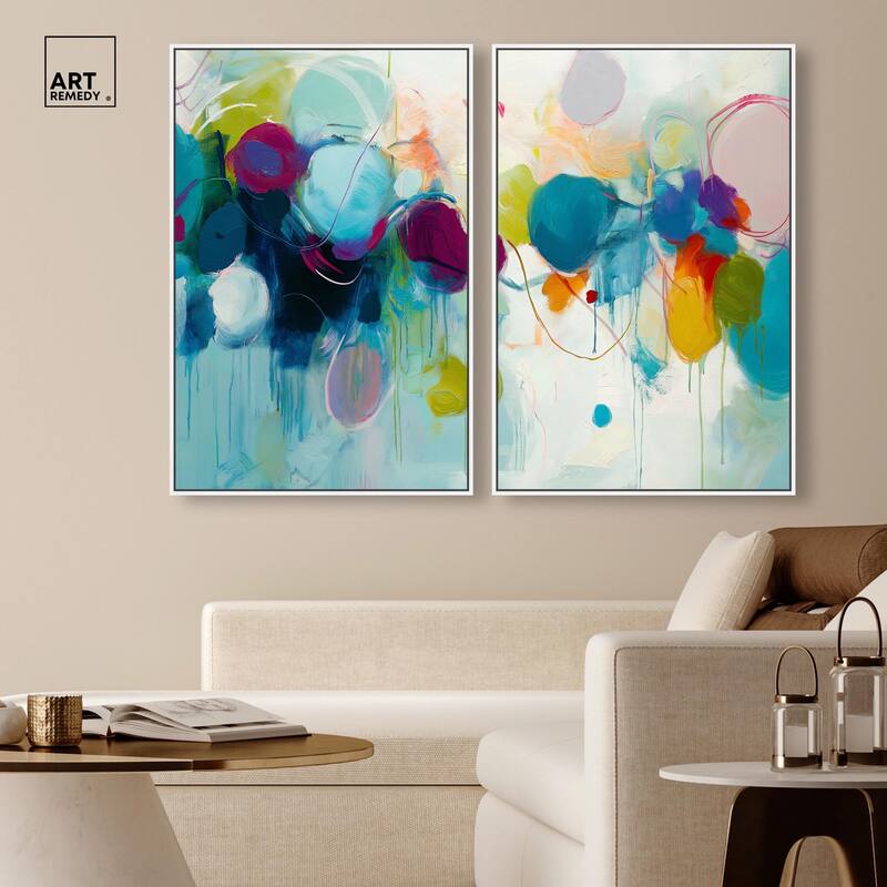 Expressive Flow I Canvas Set of 2 by Art Remedy