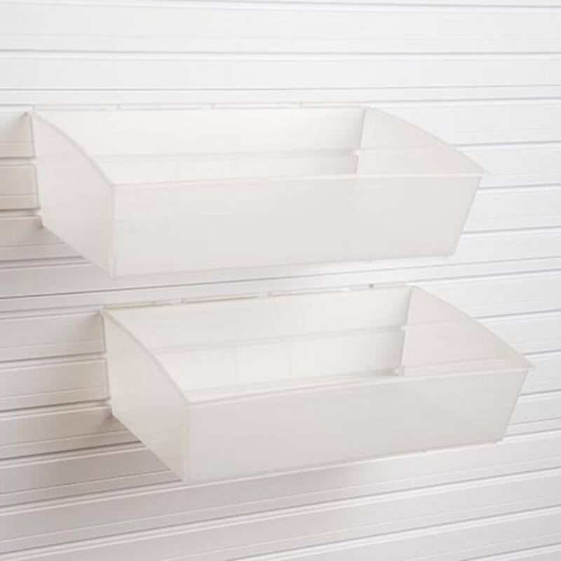 5 Piece Slatwall Panel, Shelf And Hard Bin Set