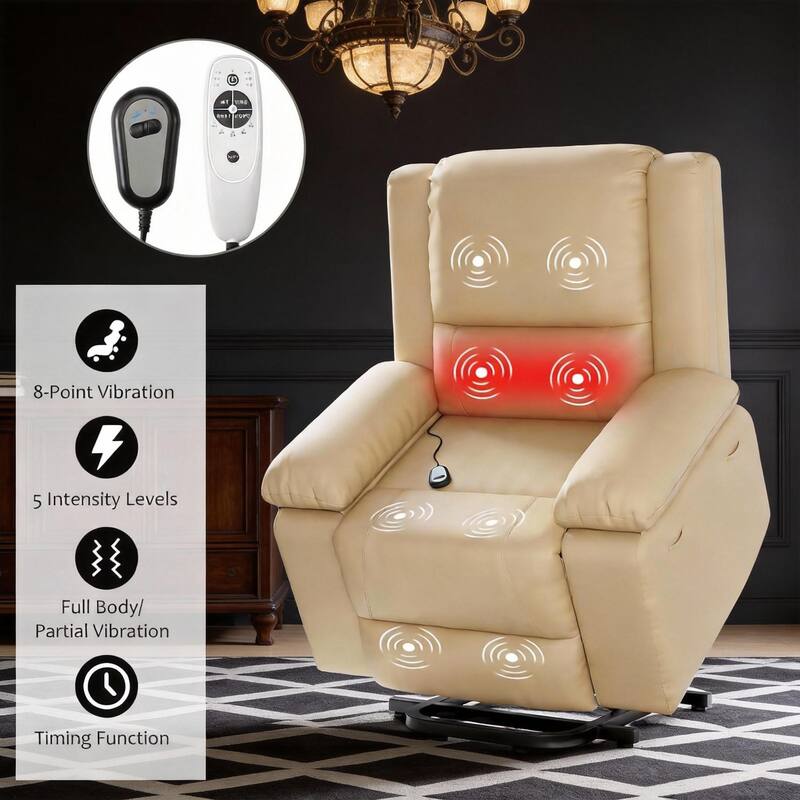 Power Lift Recliner, with Massage & Heat