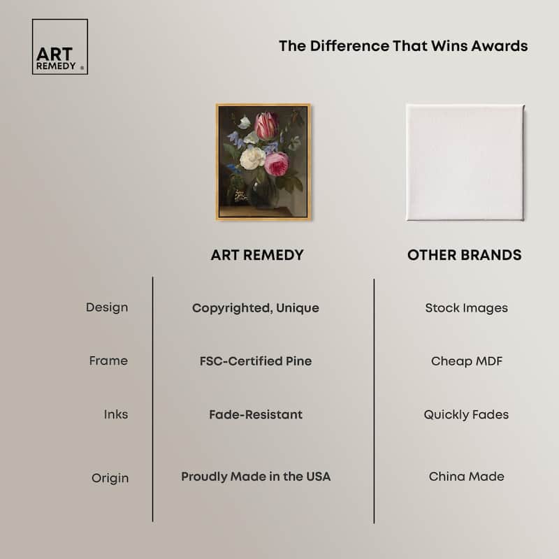 Roses and a Tulip Canvas by Art Remedy