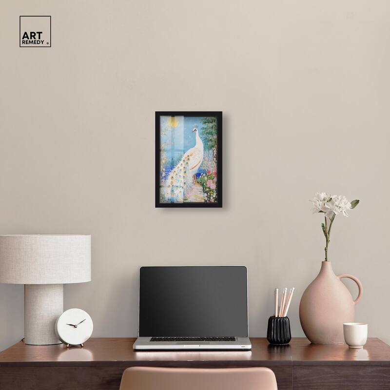 Peacock in Paradise Shadowbox by Art Remedy
